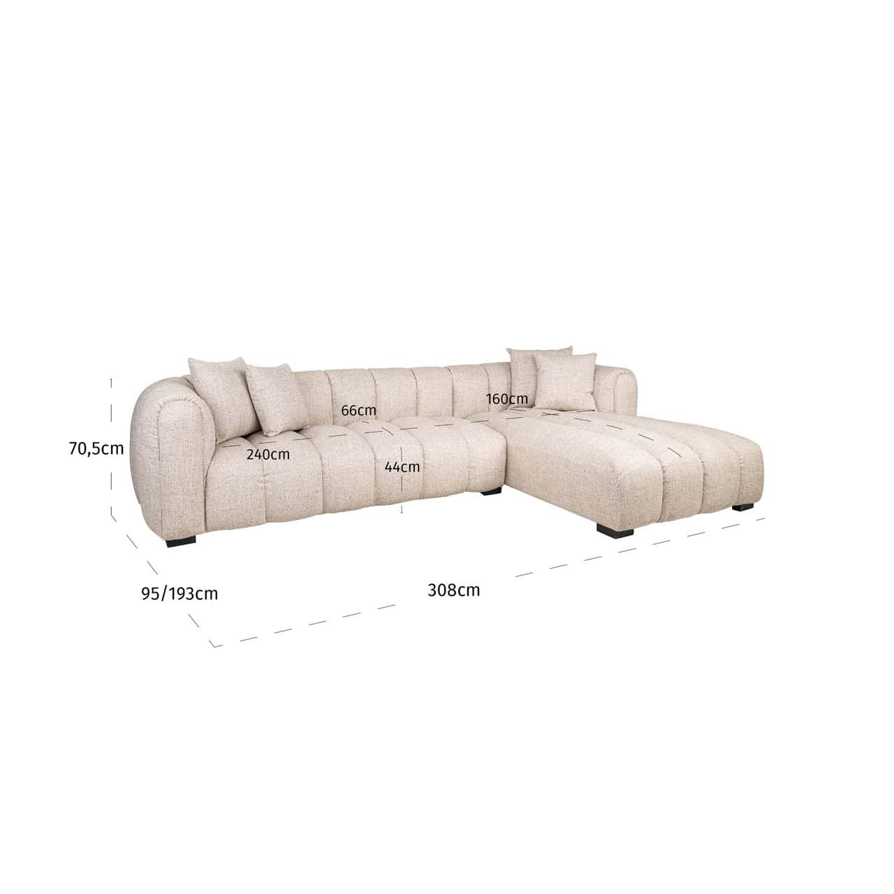 Furniture  -  Richmond Novaro RHF Chaise - Cream Tweed (Special Order)  -  60487277