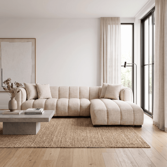 Furniture  -  Richmond Novaro RHF Chaise - Cream Tweed (Special Order)  -  60487277