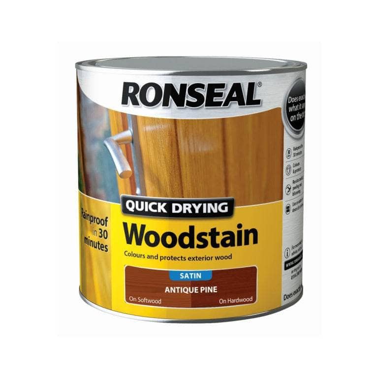 Paint  -  Ronseal Quick Dry Satin 2.5L Wood Stain - Antique Pine  -  00514576