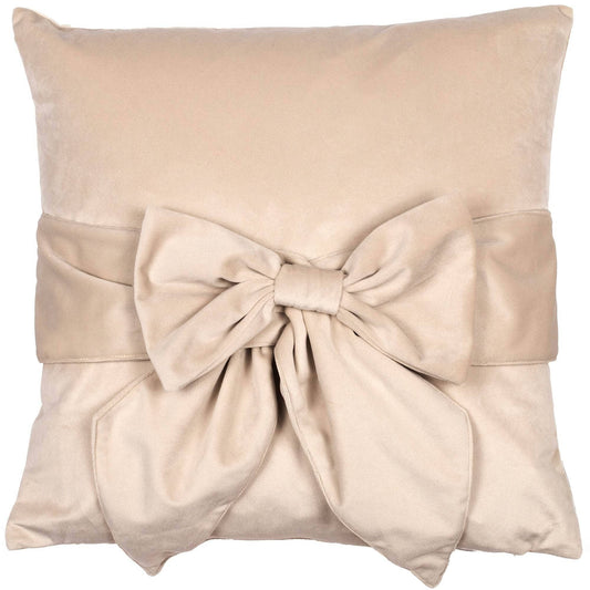 Homeware  -  Tiedup Velvet Cushion - Cream  -  60013465
