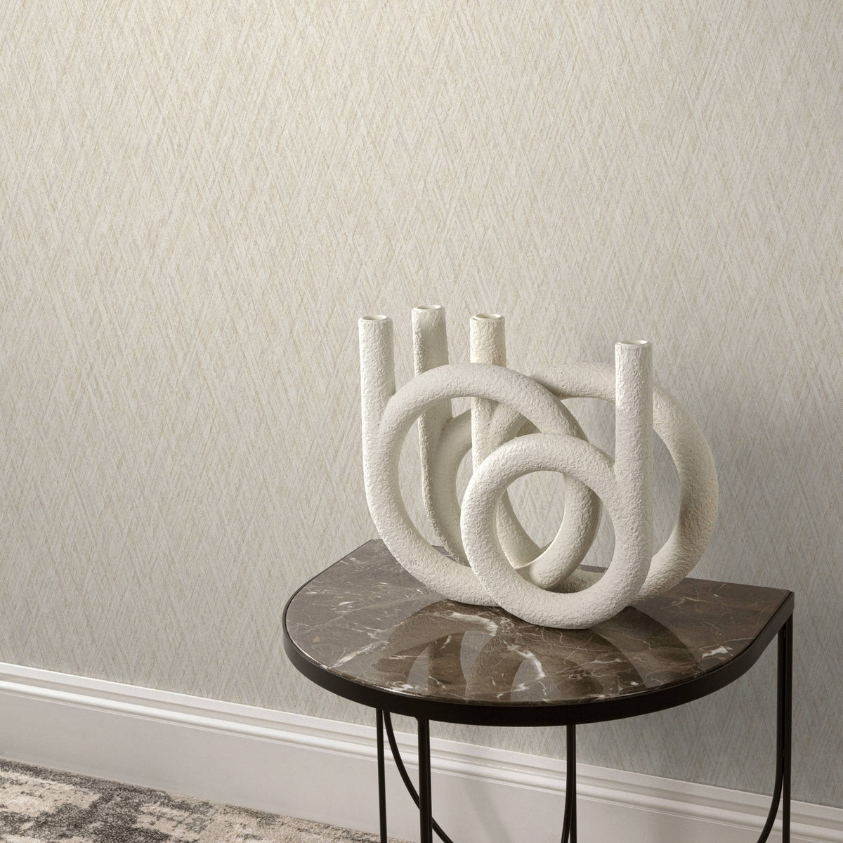Safia Beige Geometric Wallpaper VE1003 textured neutral woven effect wall design