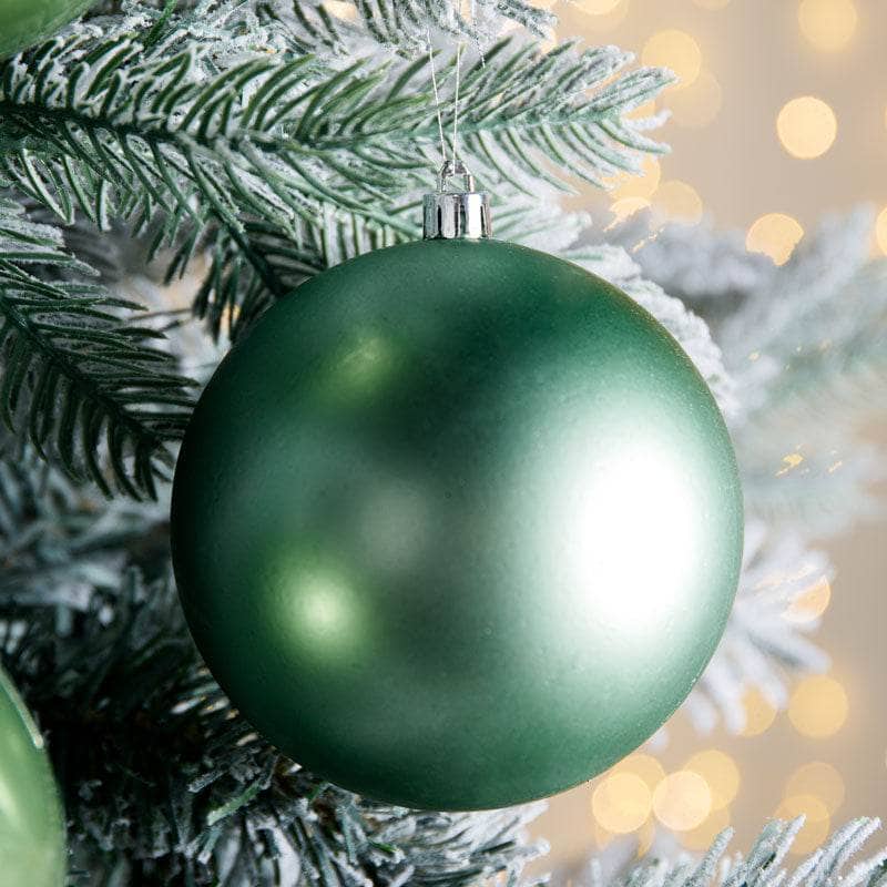 Christmas  -  Sage Green Christmas Baubles - 4 Pack  -  50153640