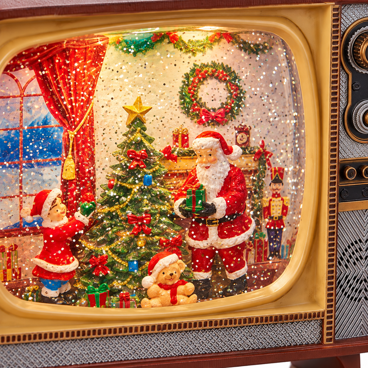 Christmas  -  Santa & Child TV Water Spinner - 21cm  -  60487751