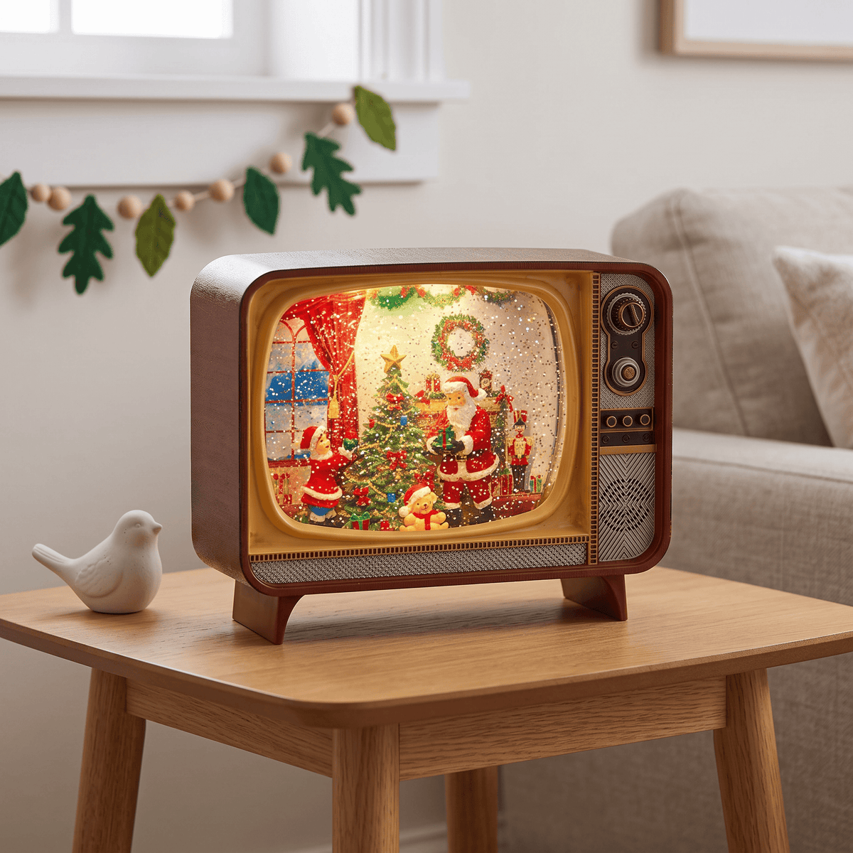 Christmas  -  Santa & Child TV Water Spinner - 21cm  -  60487751