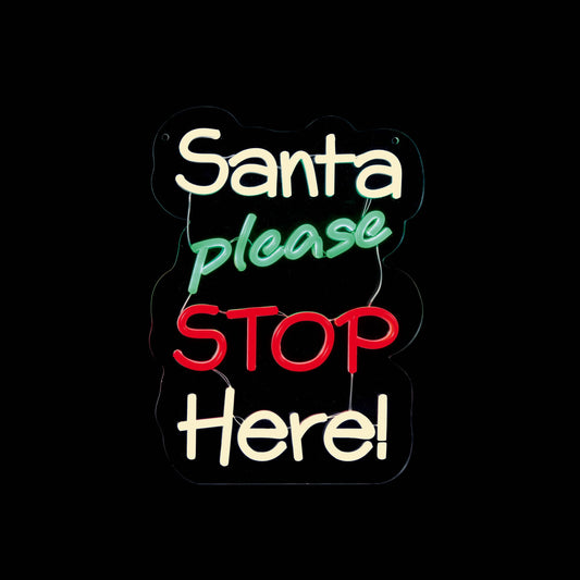 Christmas  -  Santa Please Stop Here Decorative Light - 35cm  -  60487745