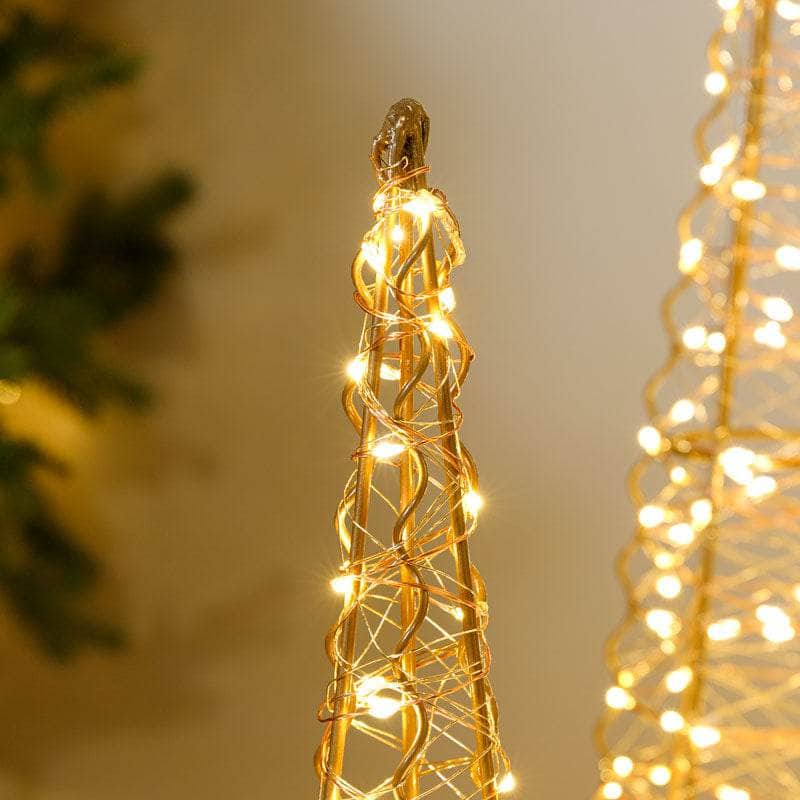 Christmas  -  Set Of 3 LED Cones - Rose Gold  -  60008390