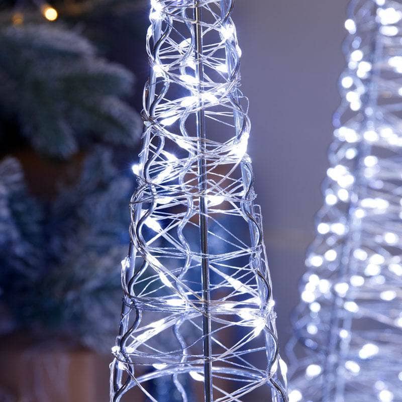 Set Of 3 LED Cones - Silver  -  60008391