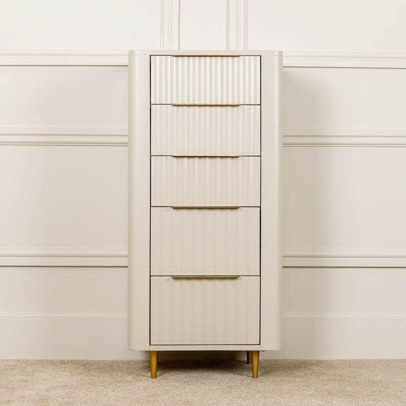 Homeware  -  Sicily 5 Draw Tall Chest - Off-White  -  60008972