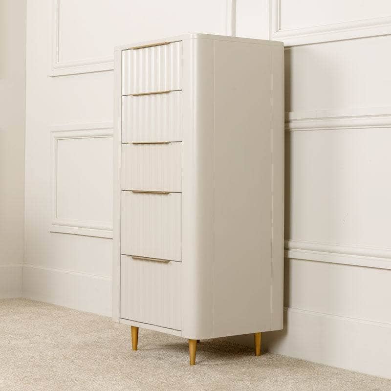 Homeware  -  Sicily 5 Draw Tall Chest - Off-White  -  60008972