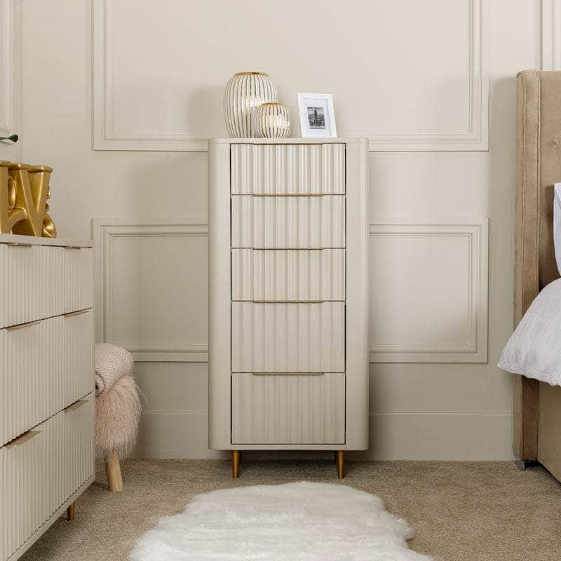 Sicily 5 Draw Tall Chest - Off-White