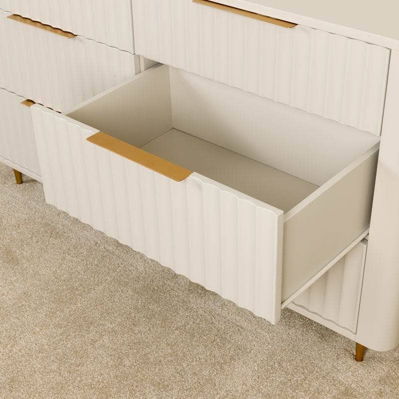 Furniture  -  Sicily 6 Draw Wide Chest - Off-White  -  60008971