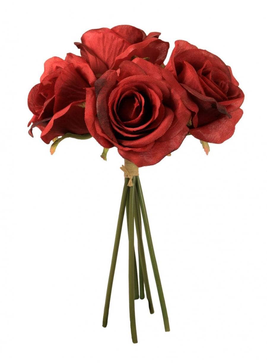 Silk Hand Tied Red Roses