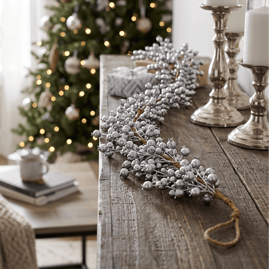 Christmas  -  Silver Berry Garland - 150cm  -  60486350
