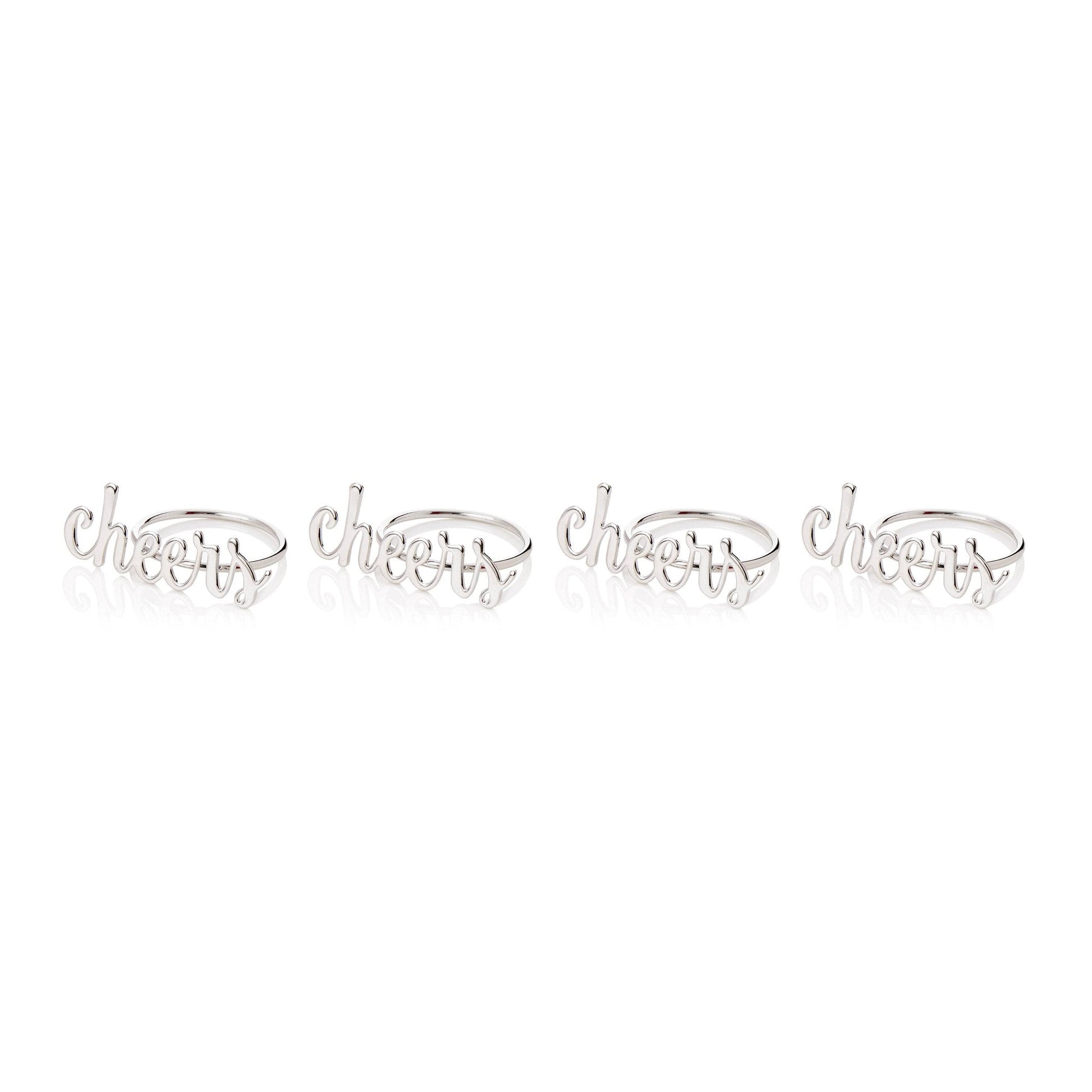 Silver 'Cheers' Napkin Holder - 4 Pack  -  60008726