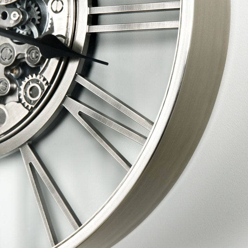 Homeware  -  Silver Gears Wall Clock - 53cm  -  60008123