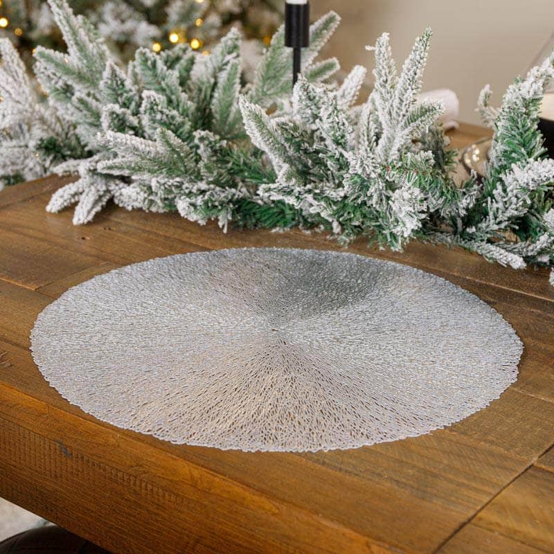 Christmas  -  Silver Round Placemat - 38cm  -  60008482