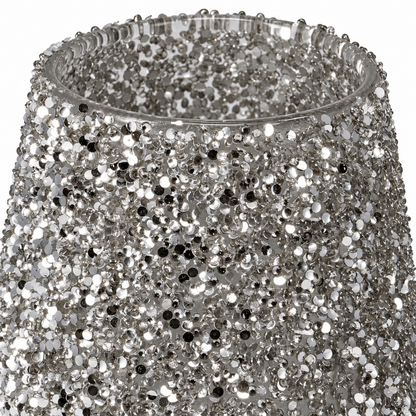 Christmas  -  Silver Sequin Tealight Holder - 15cm  -  60487813