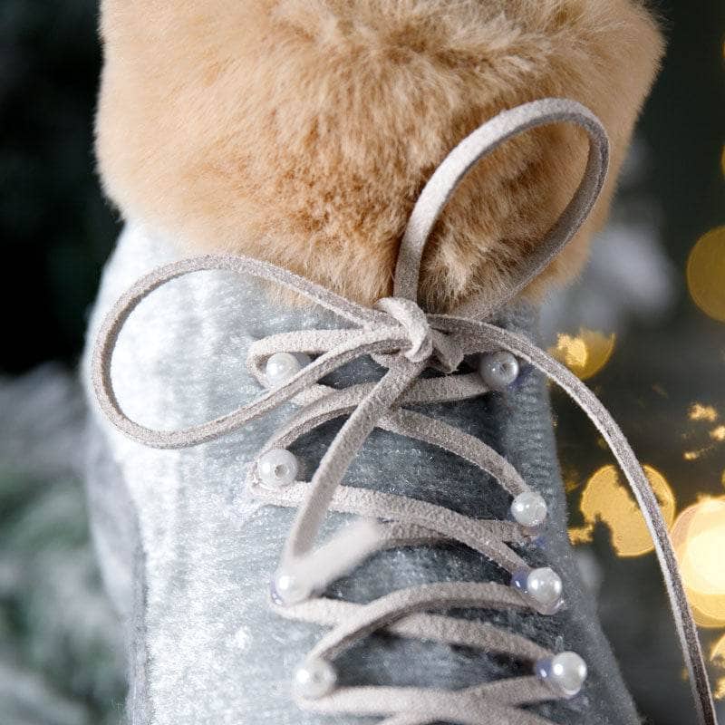 Christmas  -  Silver Skate Boot Christmas Tree Decoration - 13cm  -  60008492