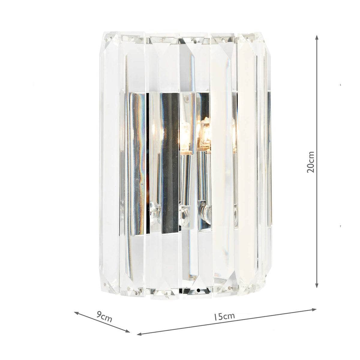 Lights  -  Sketch 1 Light Crystal Wall Bracket Polished Chrome  -  50098624
