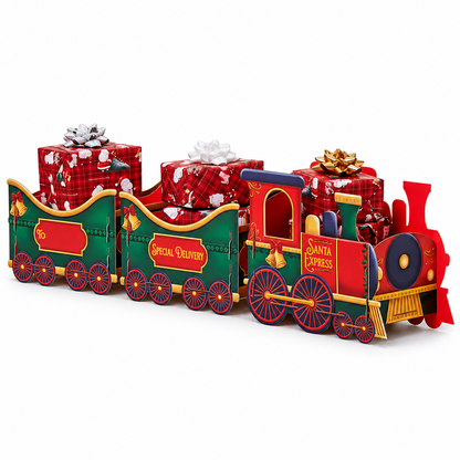 Small Santa Christmas Train Gift Box Red festive train gift box Christmas decoration