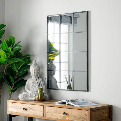 Mirrors  -  Small Squared Window Mirror - Black  -  60008290