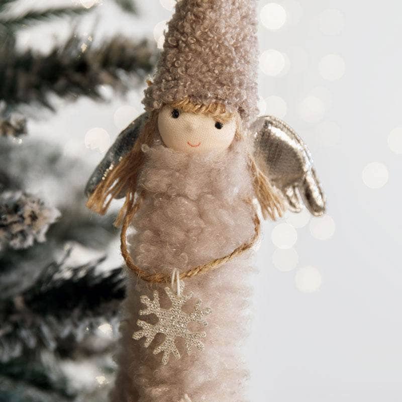 Christmas  -  Snowflake Grey Angel Christmas Decoration - 34cm  -  60000921