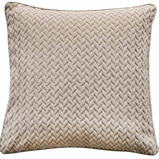 Homeware  -  Soft Embossed Natural Velvet Cushion - 45 x 45cm  -  60010955