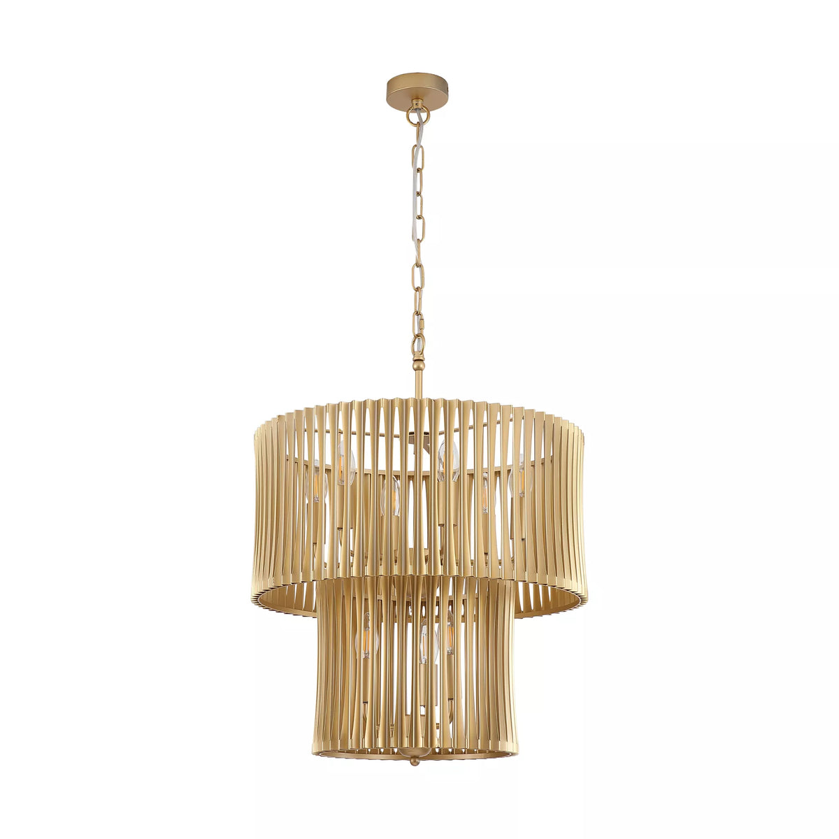 Split 9 Light Pendant Ceiling Light - Gold