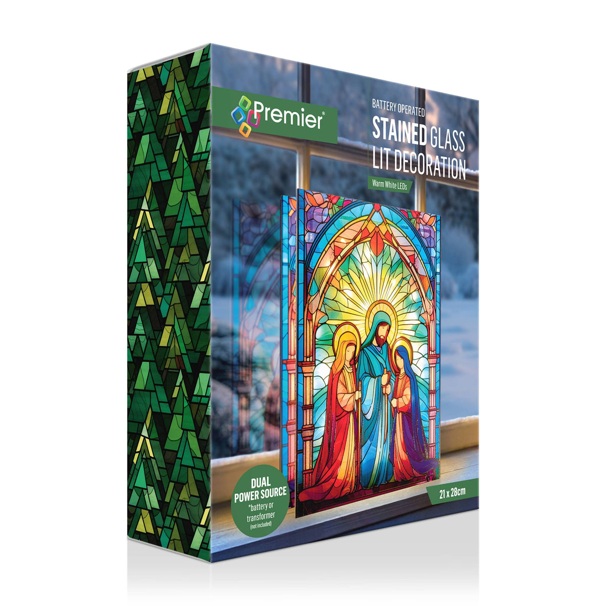 Christmas  -  Stained Glass Nativity Scene LED Light  -  60487755