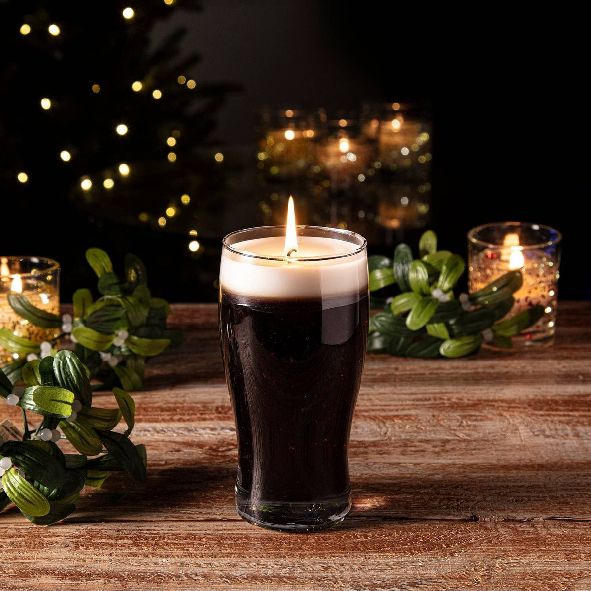 Christmas  -  Stout Glass Gel Candle - 16cm  -  60487759