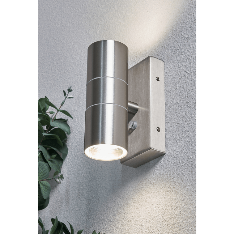 Lights  -  Strasbourg Up & Down Wall Light With Photocell - Stainless Steel  -  60010121