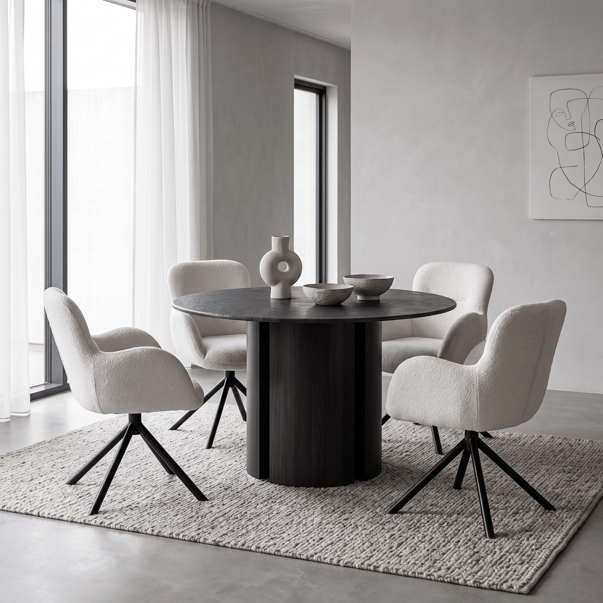 Furniture  -  Strato Dining Table & 4 Alberta Dining Chairs  - 