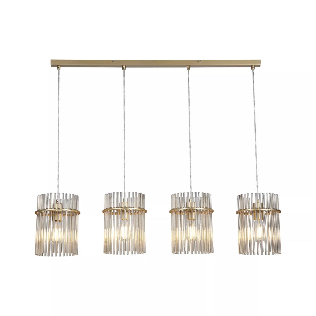 Swizzle 4 Light Bar Pendant Ceiling Light - Gold