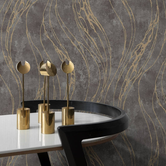 Wallpaper  -  Grandeco B24 Time 3 Dark Grey Wallpaper - TJ3102  -  60011229