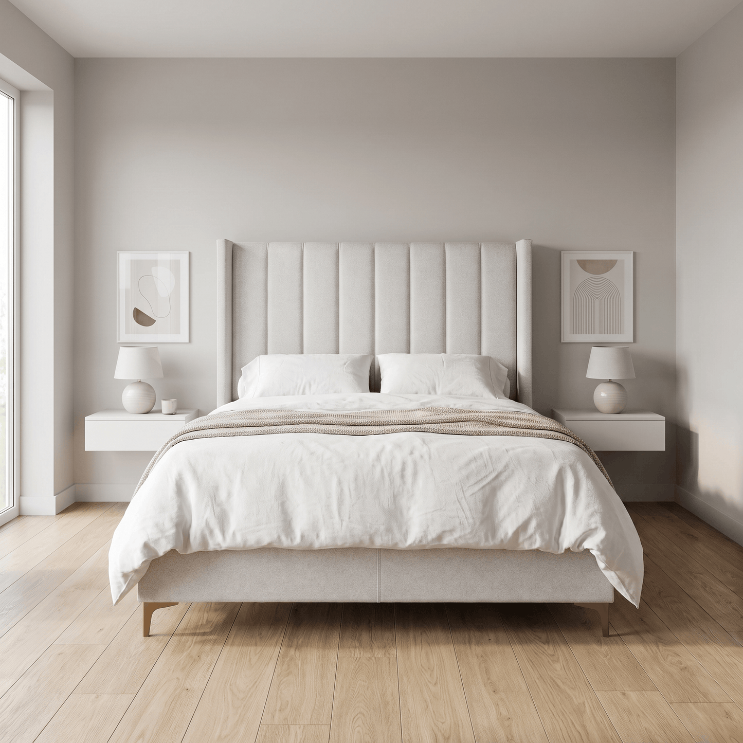 Furniture  -  Thomas King Size Bedframe - Grey  -  60487292