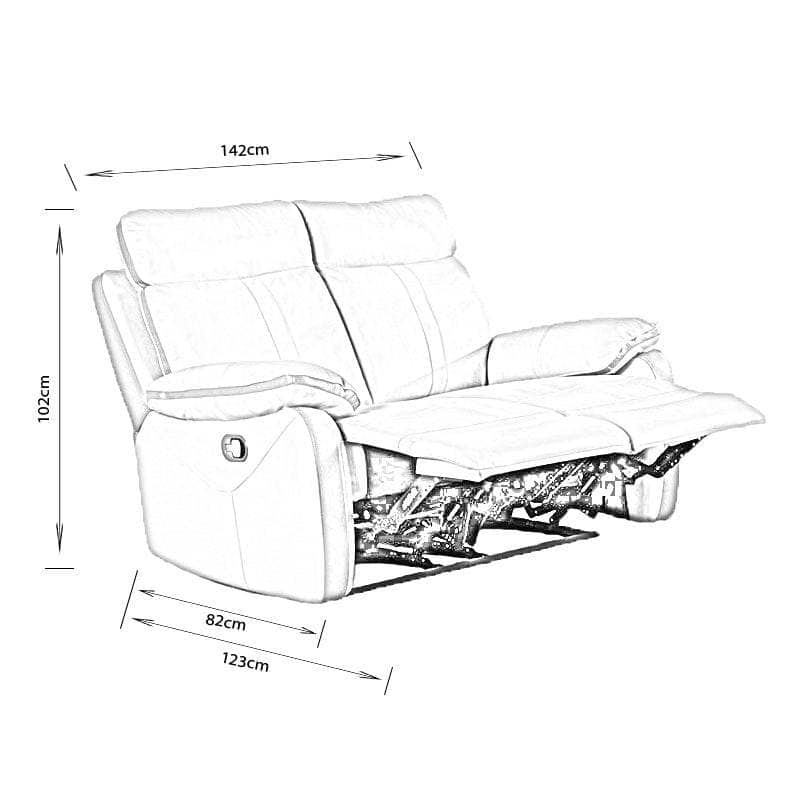 Furniture  -  Tivoli 2 Seat Reclining Sofa - Grey  -  60008960