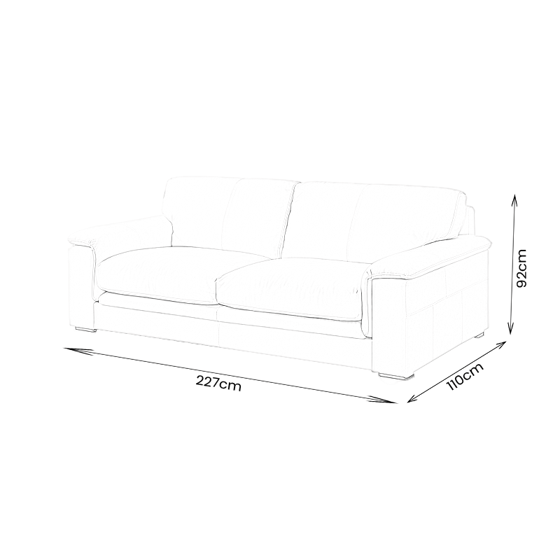 Furniture  -  Todd 3 Seater Sofa - Pebble  -  60485444