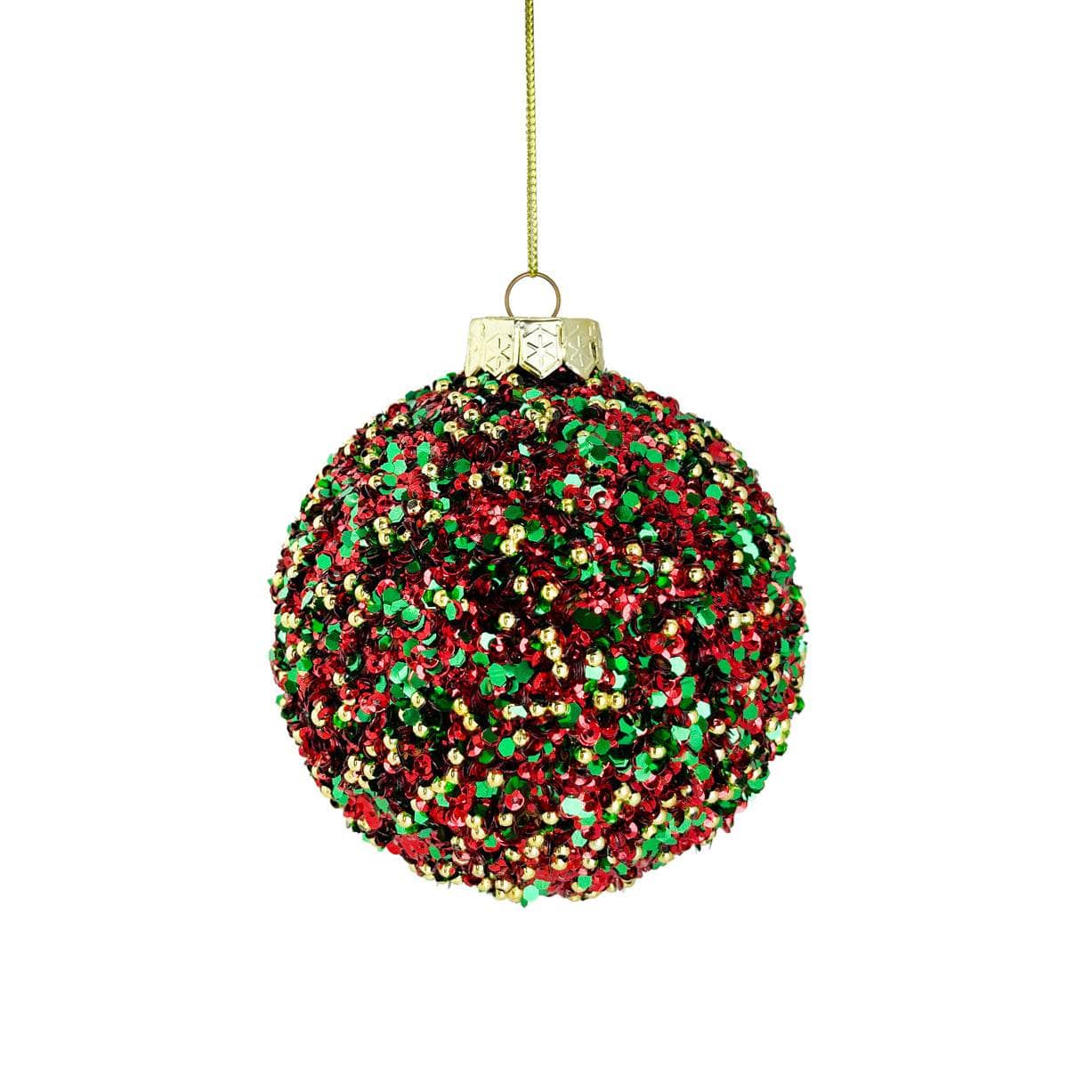 Traditional Beaded Bauble - 10cm  -  60008821