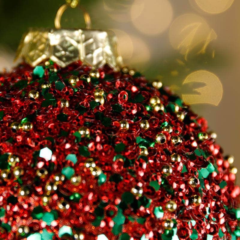 Christmas  -  Traditional Beaded Bauble - 10cm  -  60008821