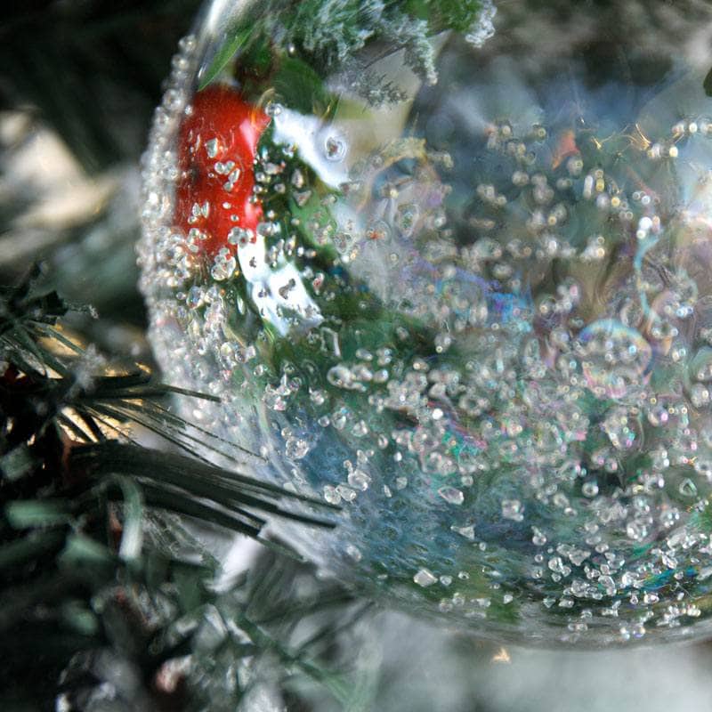 Christmas  -  Translucent Encrusted Berry Glass Bauble - 10cm  -  60005002