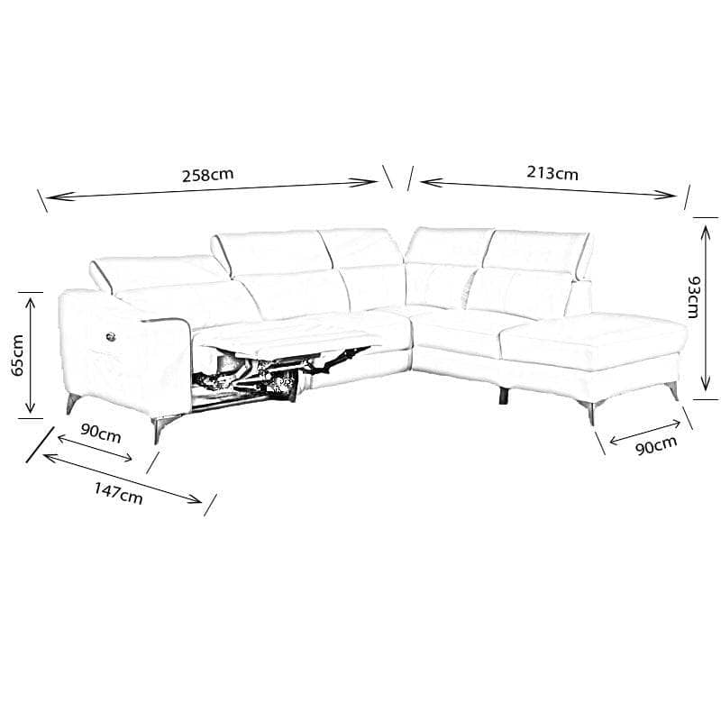 Furniture  -  Trento Chaise Sofa - Right Hand Facing  -  60008955