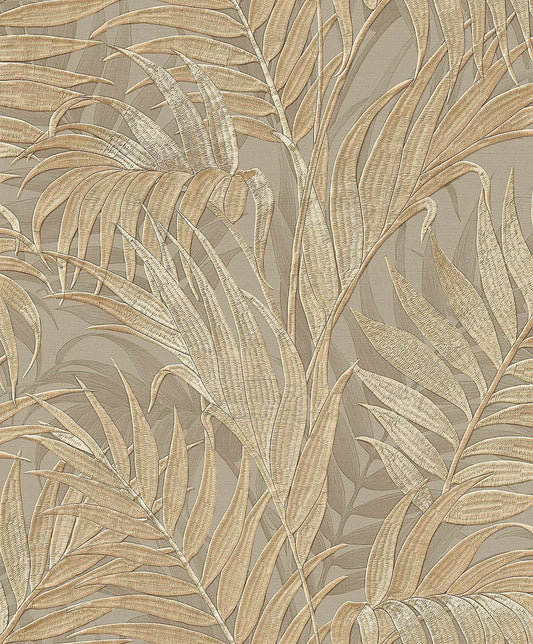 Tropical Palm Leaf Sage & Gold Wallpaper - GR322105 -  60007679