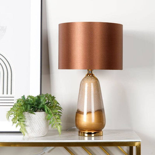 Lights  -  Two Tone Brown Glass Table Lamp  -  60008594