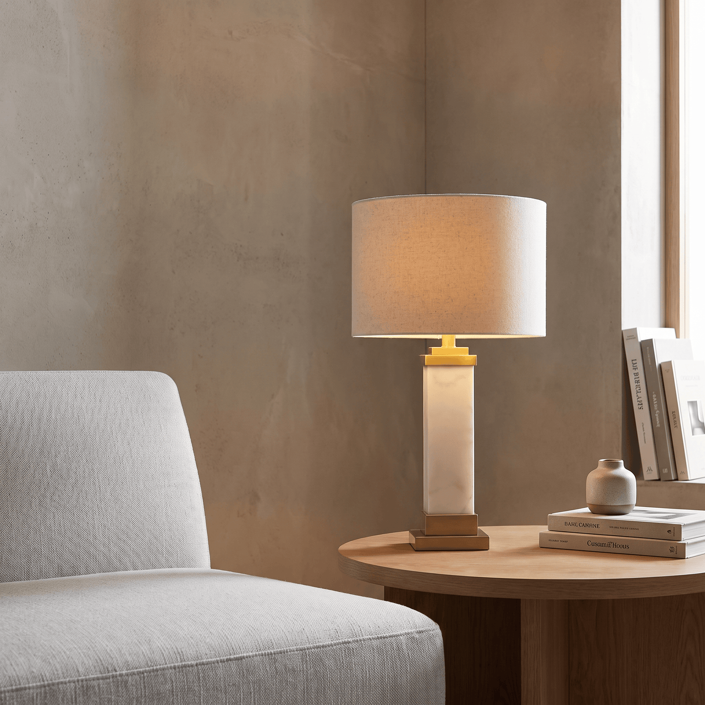 U.A Gold Alabaster Table Lamp
