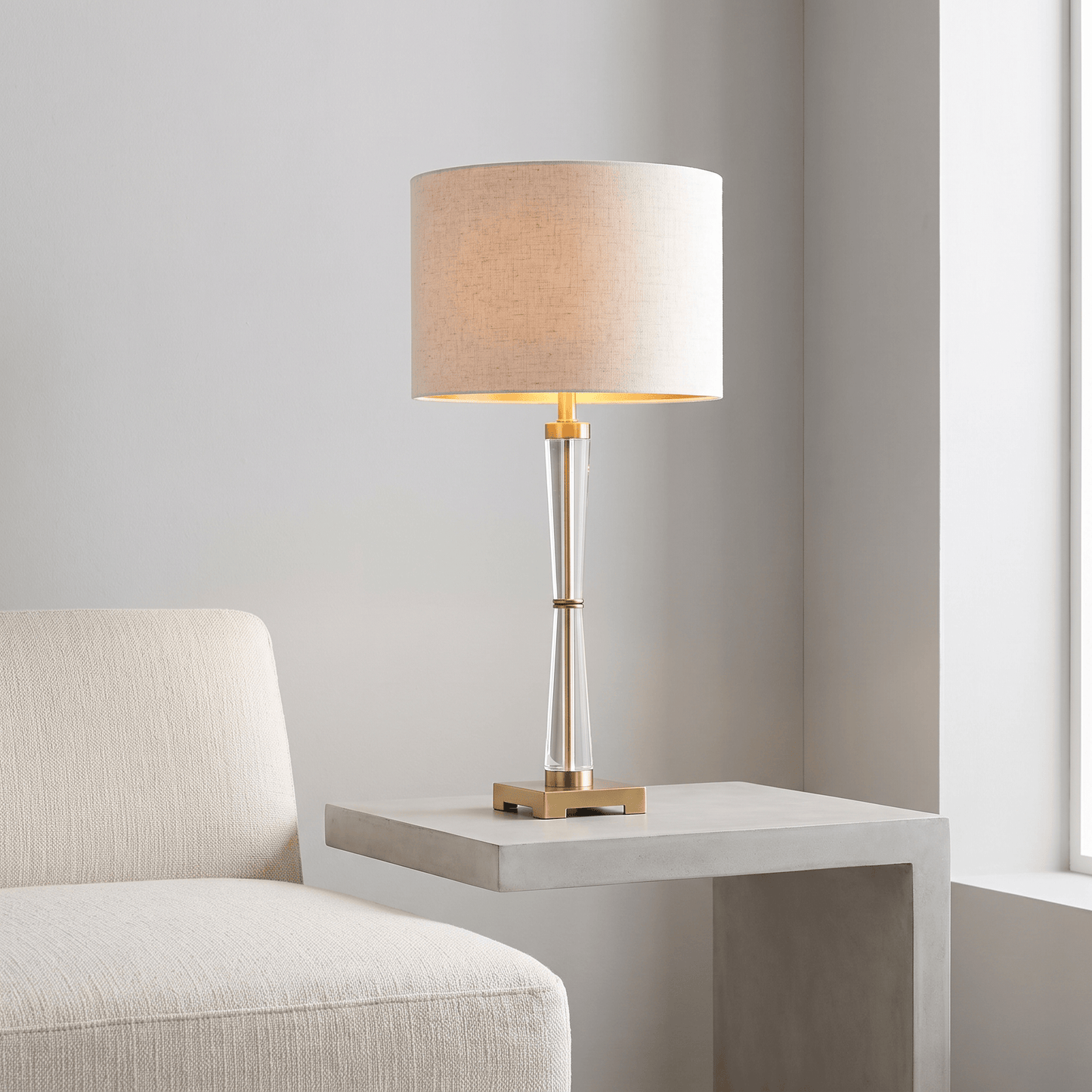 Lights  -  U.A Gold Crystal Table Lamp  -  60485661