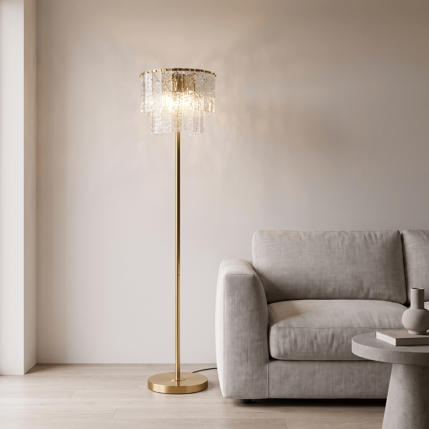 Lights  -  U.A Gold Glass Floor Lamp  -  60485669