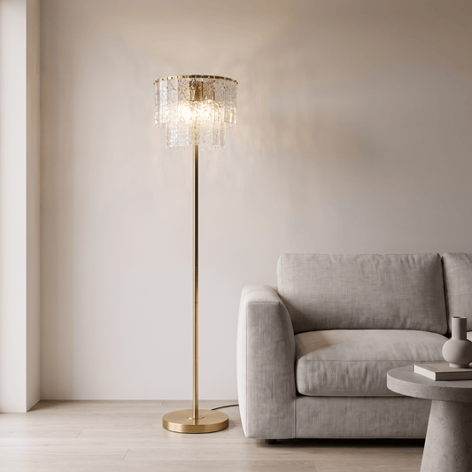 Lights  -  U.A Gold Glass Floor Lamp  -  60485669
