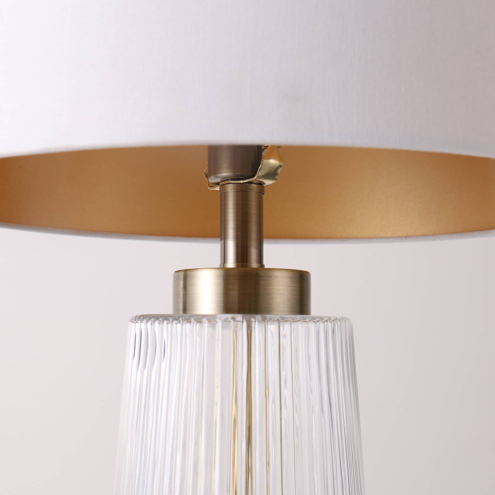 Lights  -  U.A Gold Glass Metal Table Lamp  -  60485667