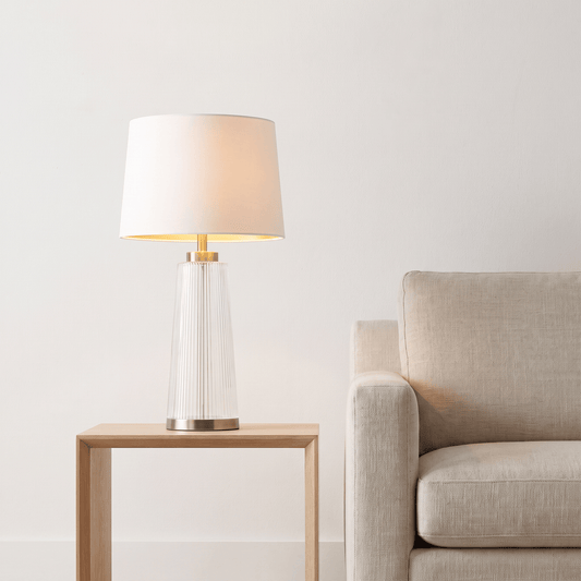 Lights  -  U.A Gold Glass Metal Table Lamp  -  60485667
