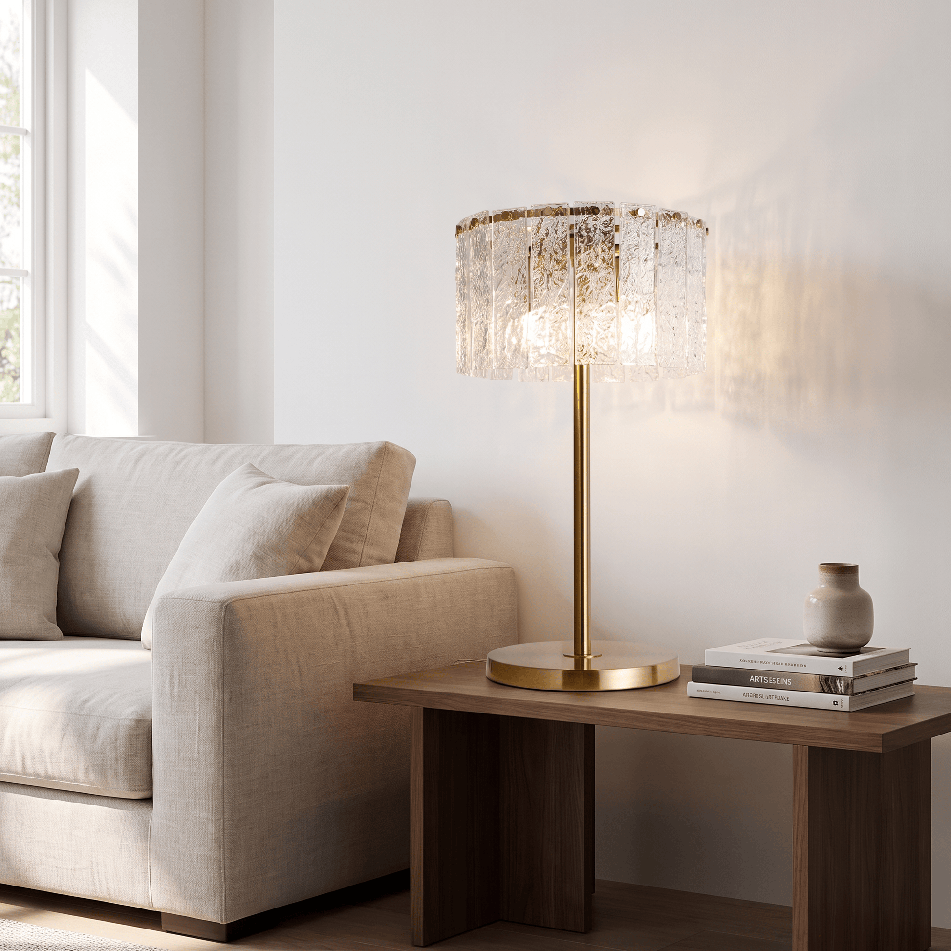 Lights  -  U.A Gold Glass Table Lamp  -  60485668